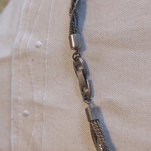 Vintage Sterling Braided Necklace - Picture 3 of 5